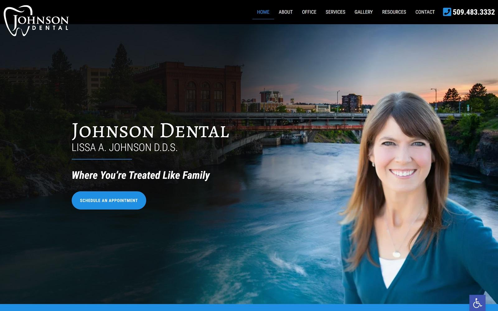 Johnson Dental Spokane screenshot