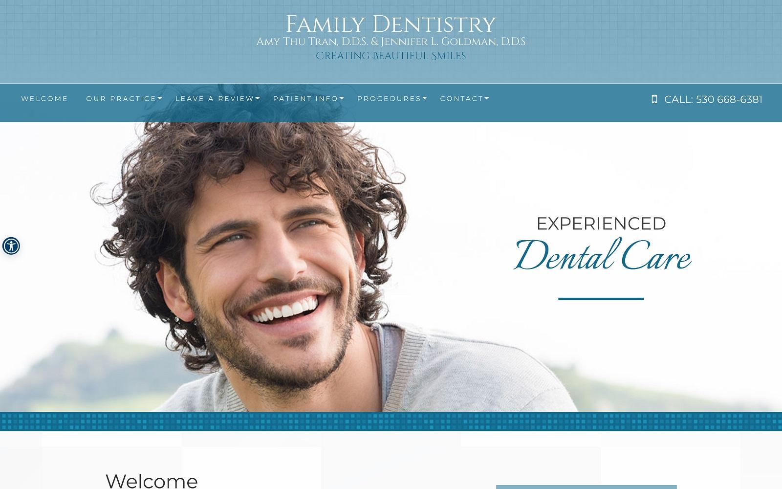 Amy Thu Tran DDS & Jennifer L. Goldman, DDS screenshot