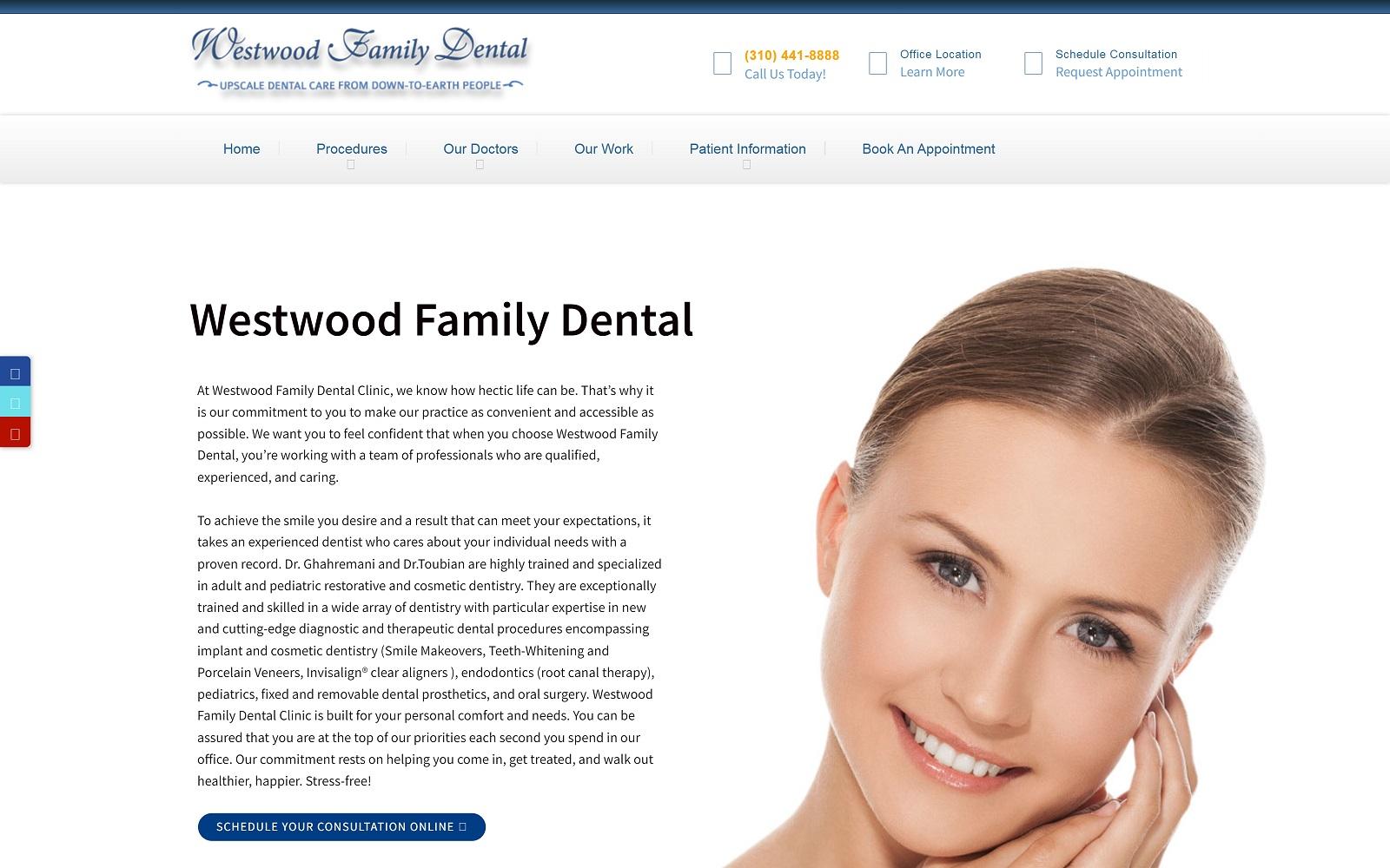 Westwood Family Dental screenshot