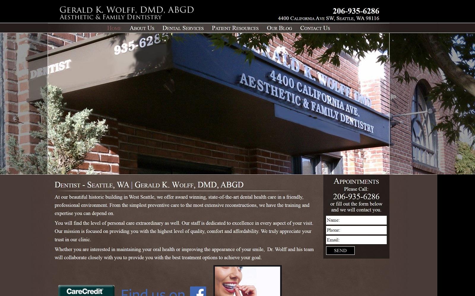 Gerald K Wolff DMD, ABGD screenshot