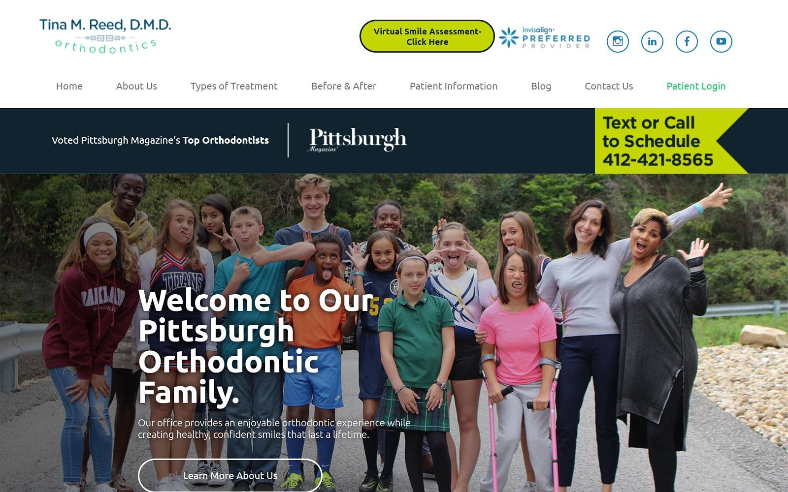 Tina Reed Orthodontics screenshot