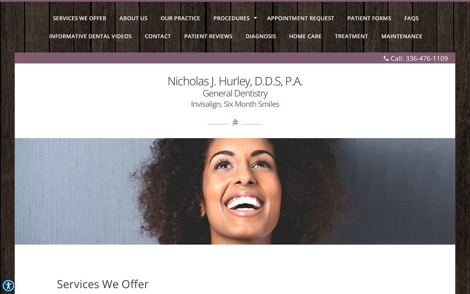 Nicholas J. Hurley D.D.S., P.A. screenshot