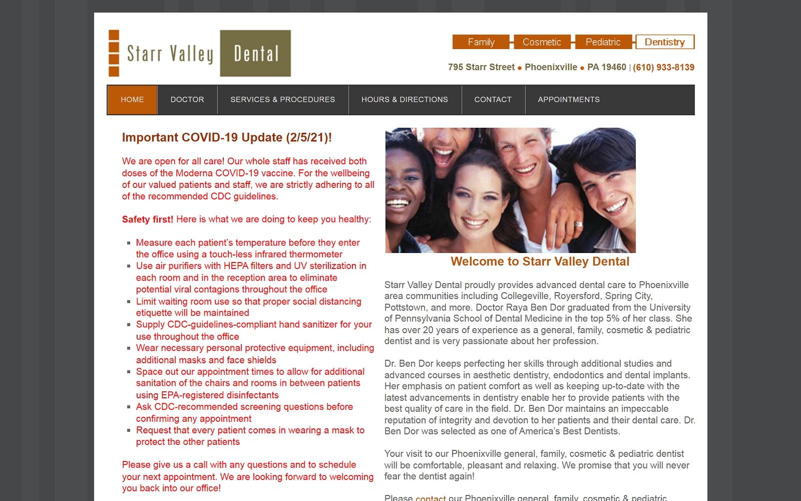 Starr Valley Dental screenshot