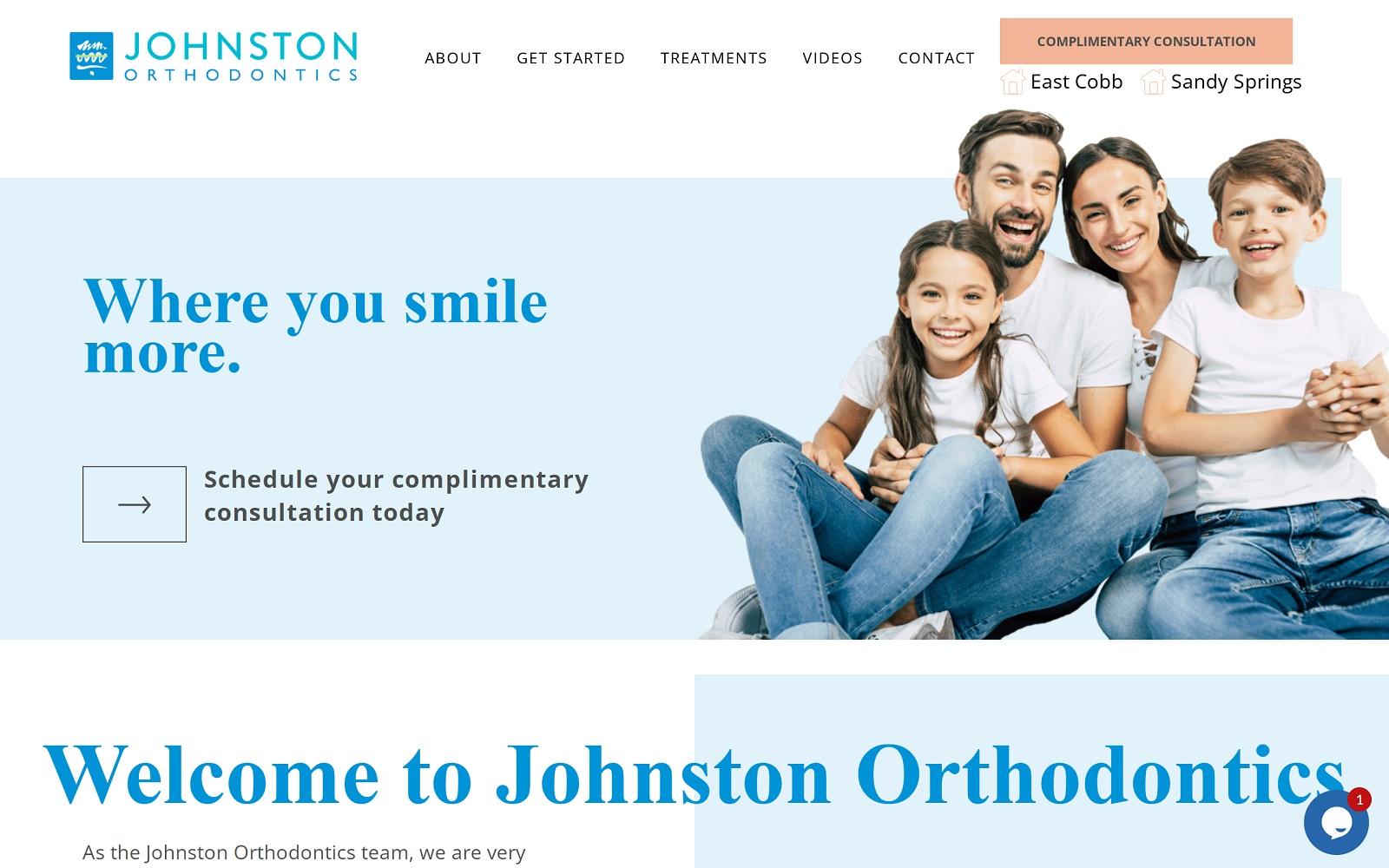 Johnston Orthodontics screenshot