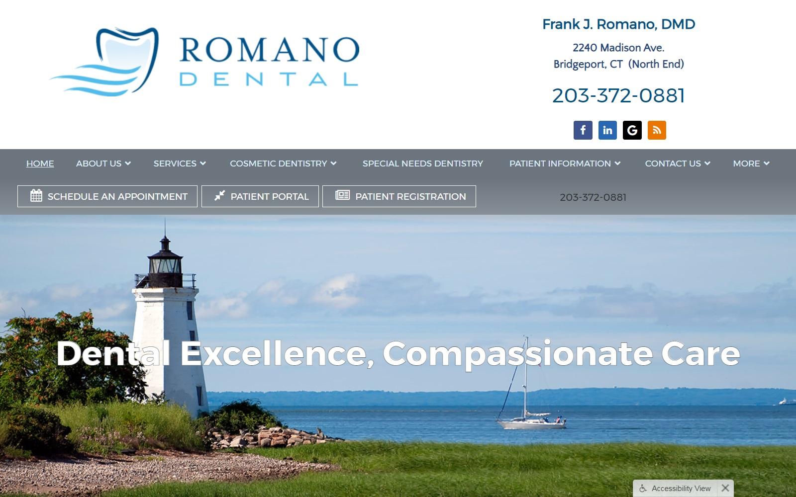Romano Dental: Frank J. Romano, DMD screenshot
