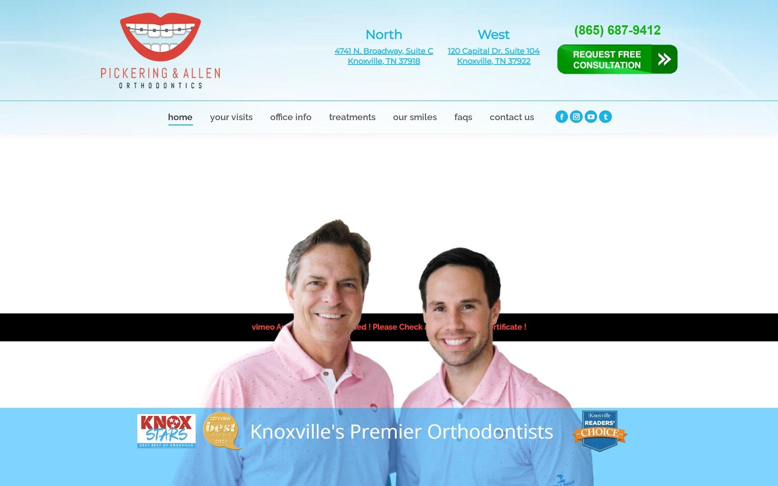 Pickering & Allen Orthodontics screenshot