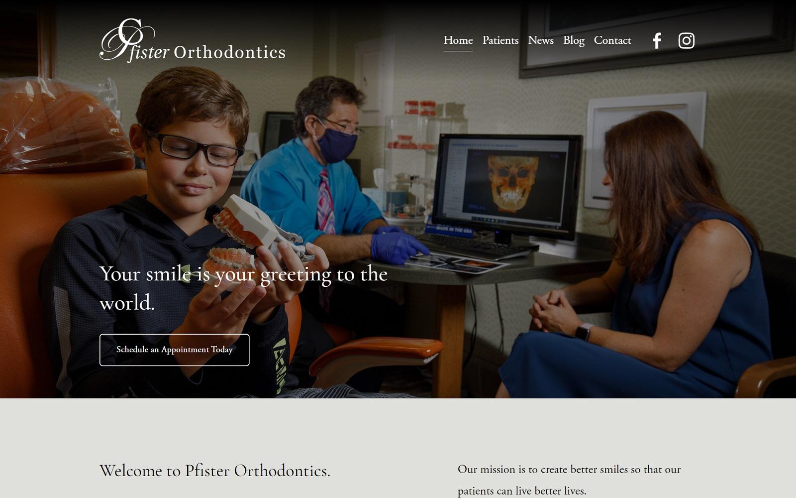 Pfister Orthodontics screenshot
