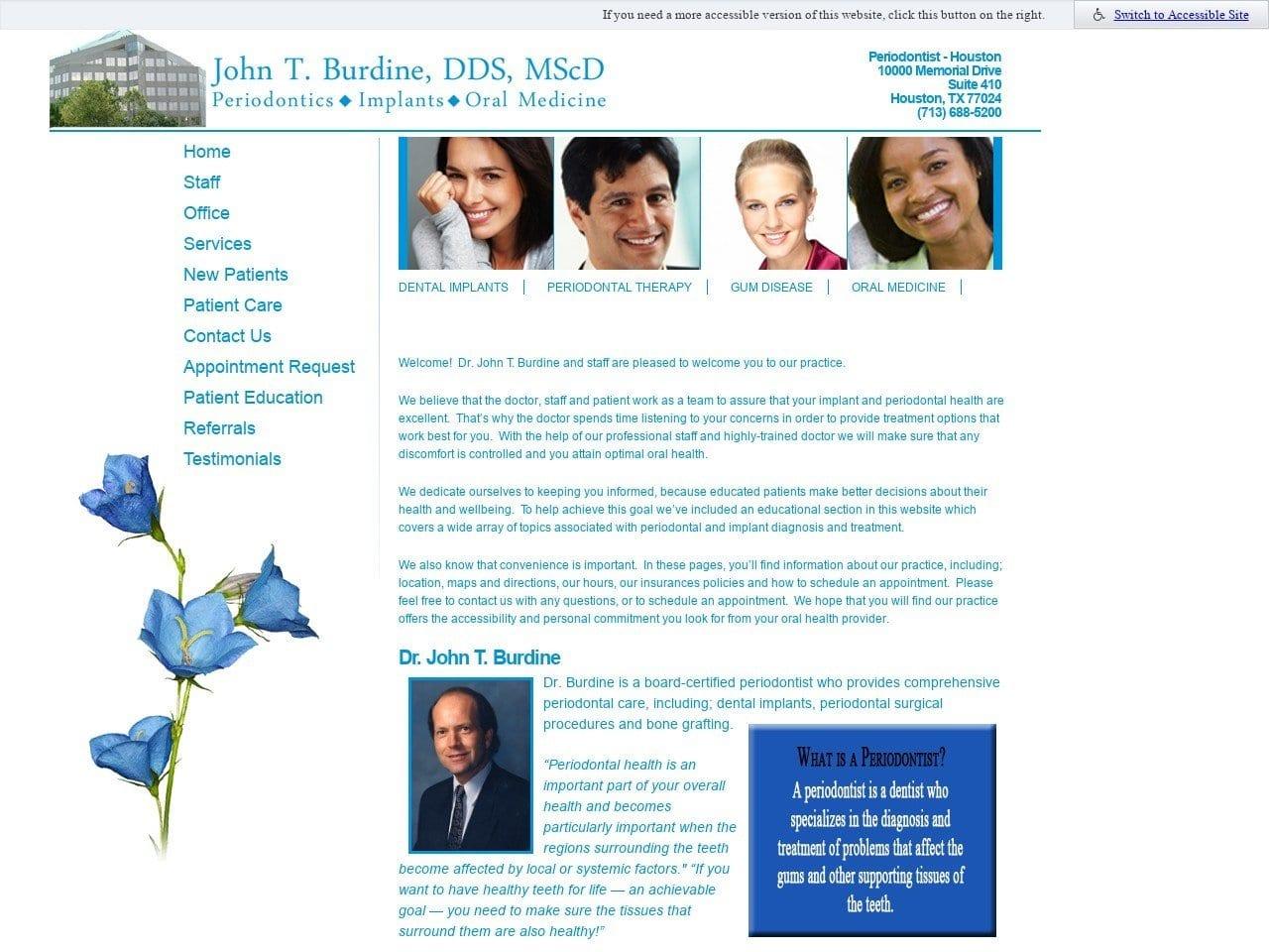 Dr. John T. Burdine DDS MScD screenshot