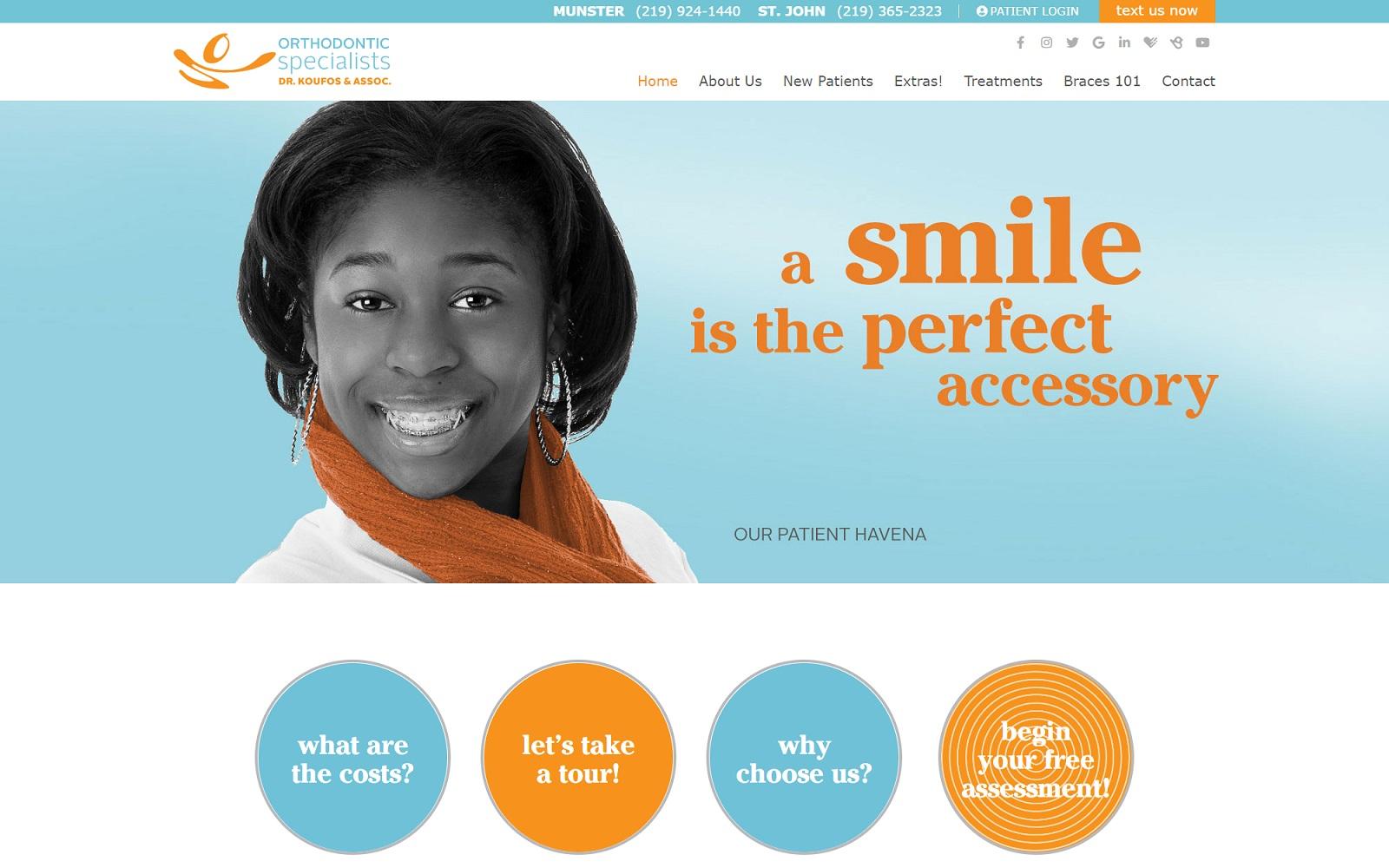 Orthodontic Specialists, PC - Dr. Koufos & Assoc. screenshot