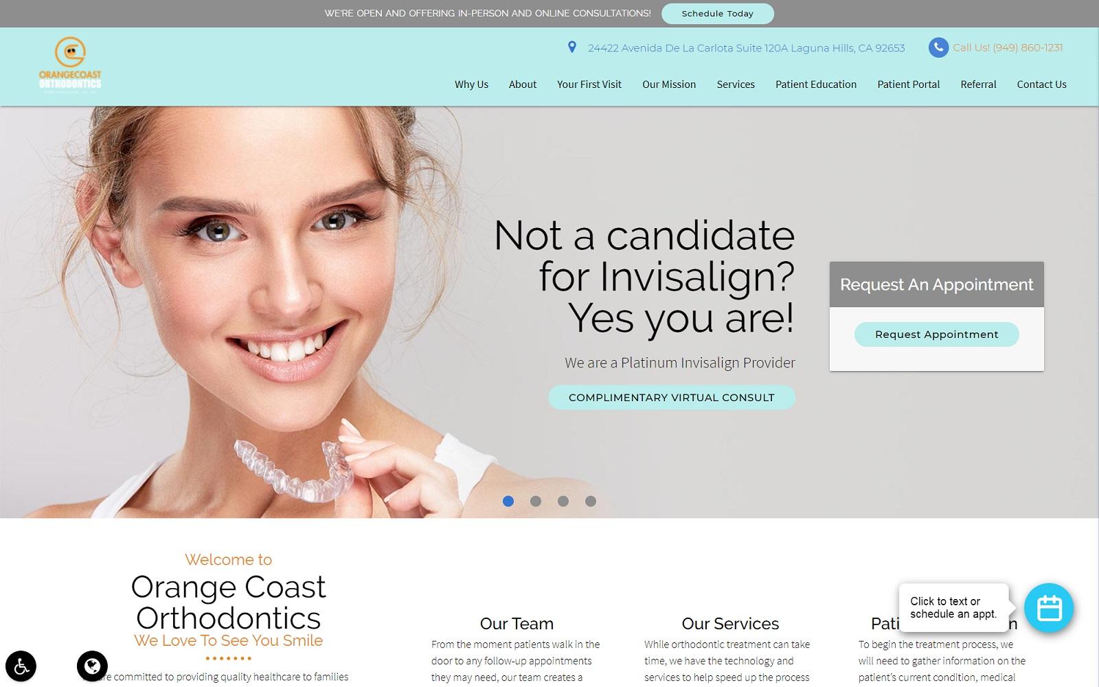 Orange Coast Orthodontics screenshot