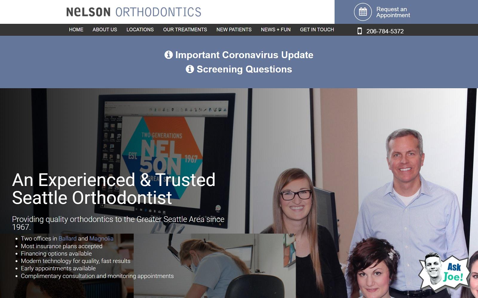 Nelson Orthodontics screenshot