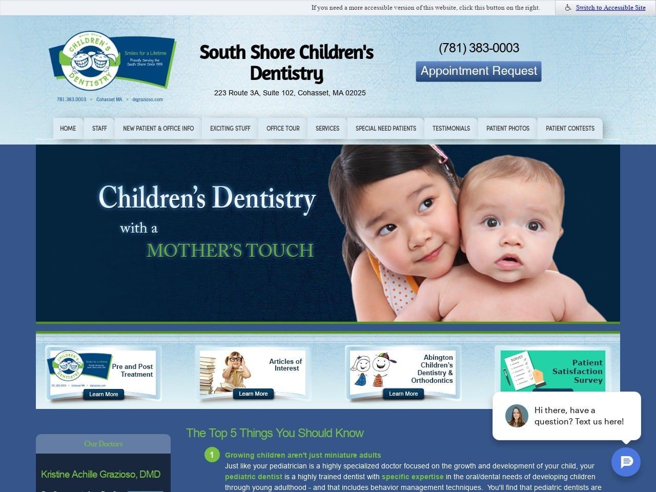 South Shore Childrens Dentistry Grazioso Kristine