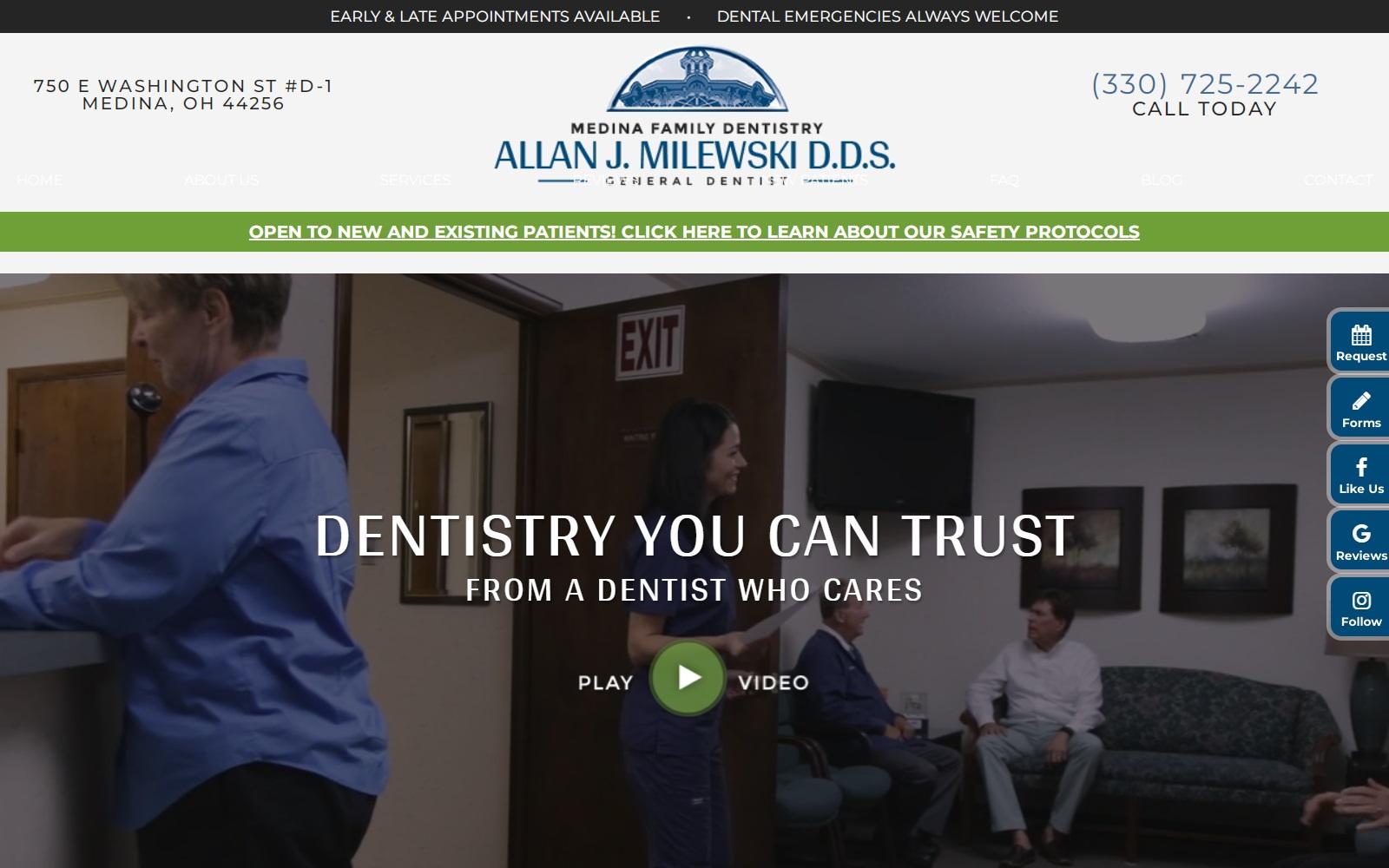 Dr. Allan J. Milewski DDS screenshot