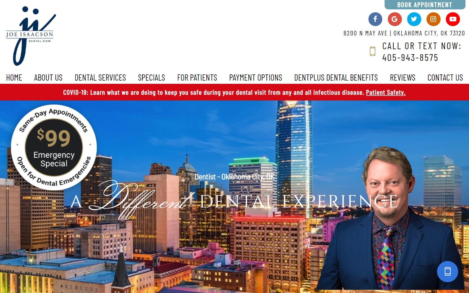 Joe Isaacson Dental screenshot