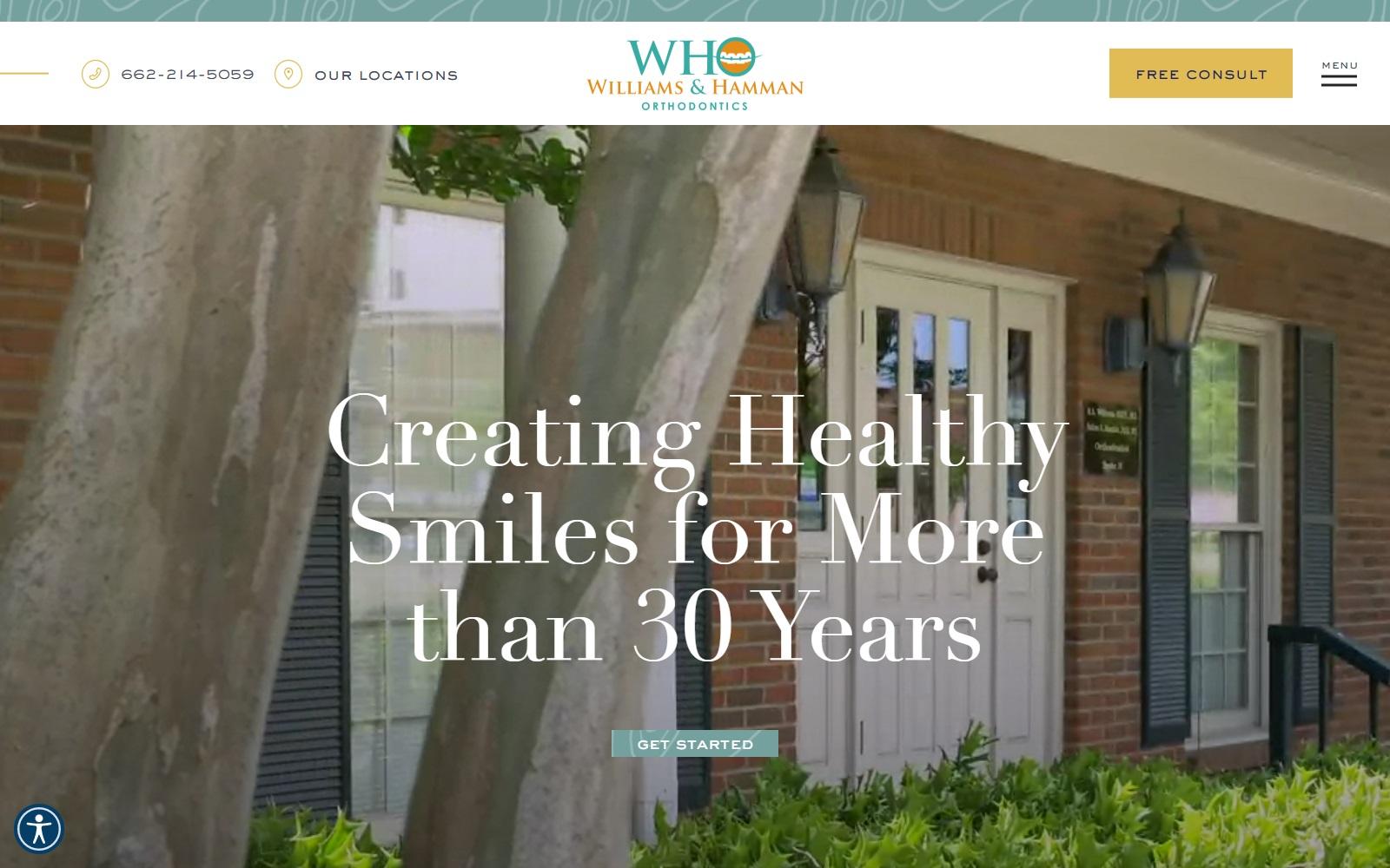 Williams & Hamman Orthodontics screenshot