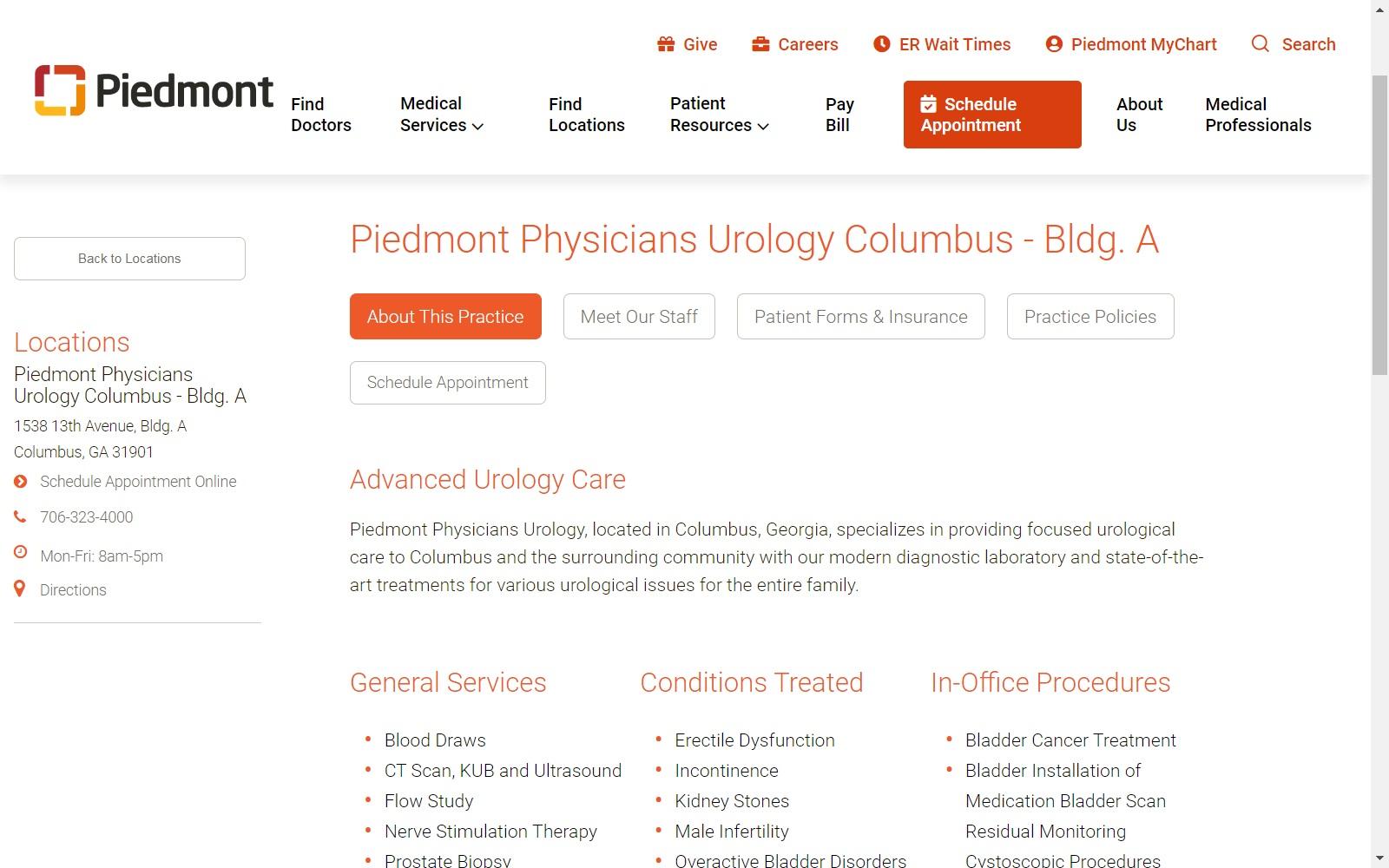 Piedmont Urology Associates of Columbus, P.C.