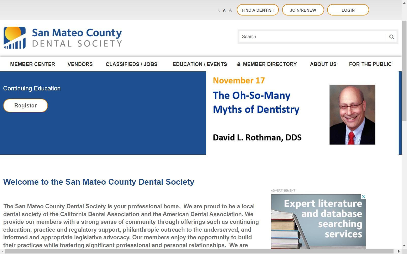 San Mateo County Dental Society screenshot