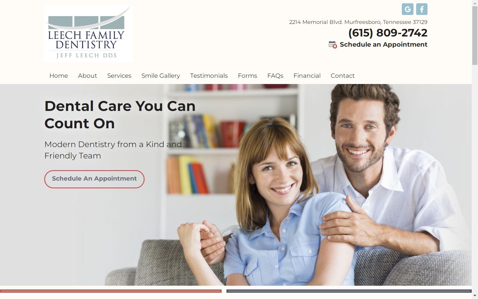 Jeff Leech Family Dentistry screenshot