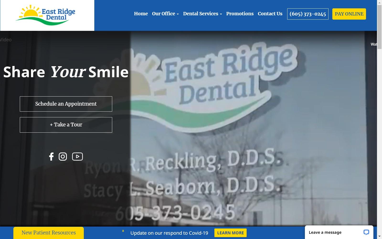 East Ridge Dental Dr. Ryon Reckling screenshot