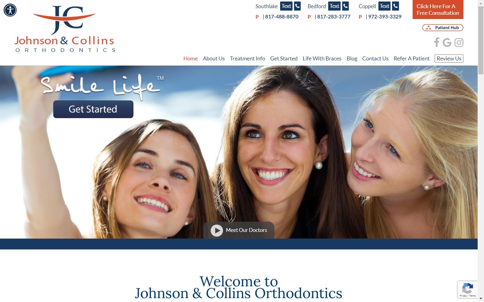Johnson & Collins Orthodontics screenshot