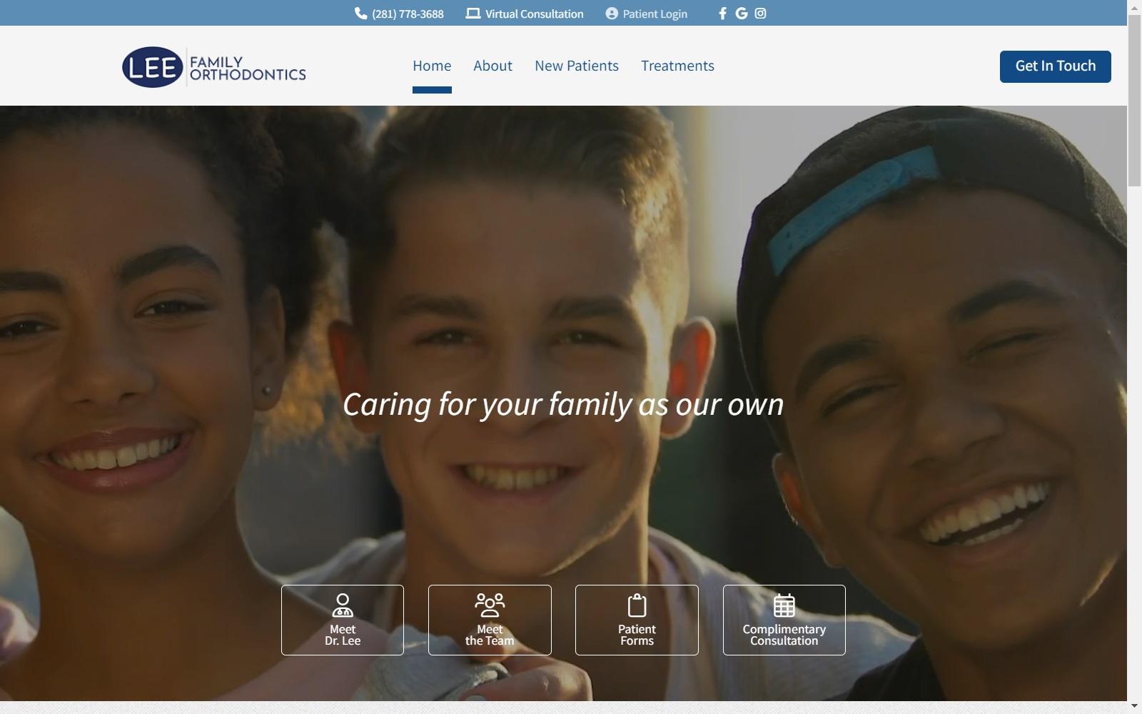 Lee Family Orthodontics screenshot