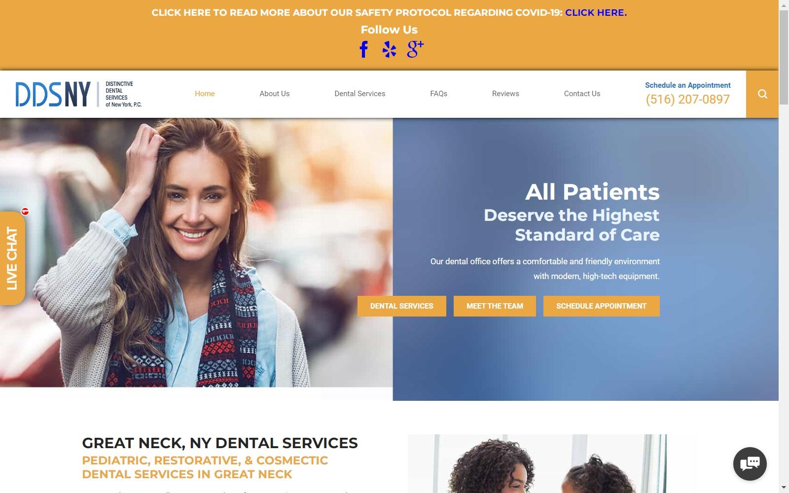 Distinctive Dental Services of New York, P.C. screenshot