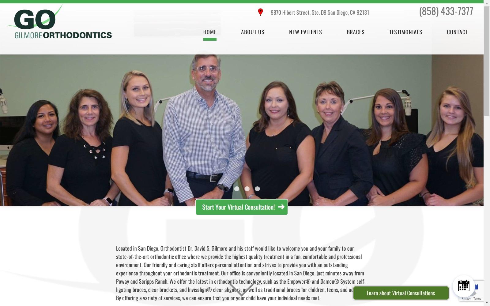 Gilmore Orthodontics screenshot