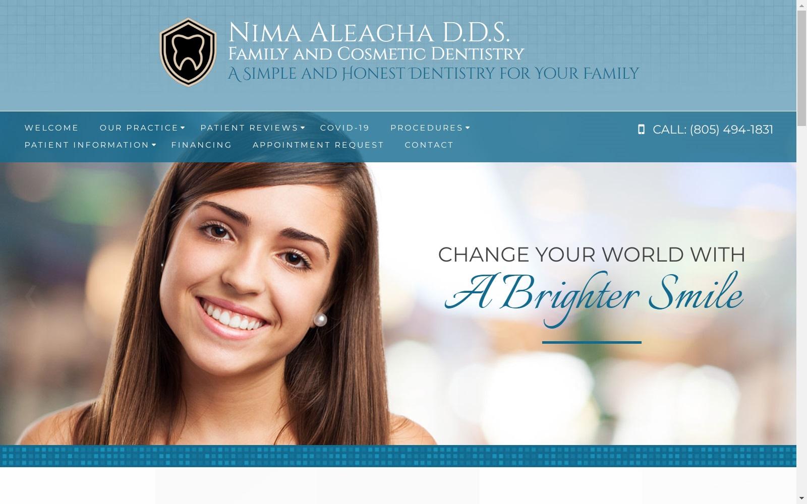 Nima Aleagha DDS INC screenshot