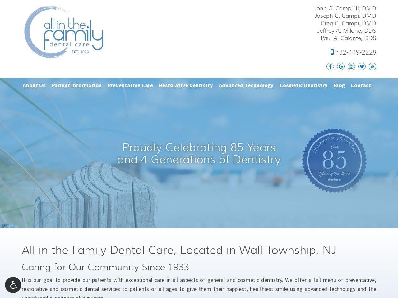 All In the Family Dental Care screenshot