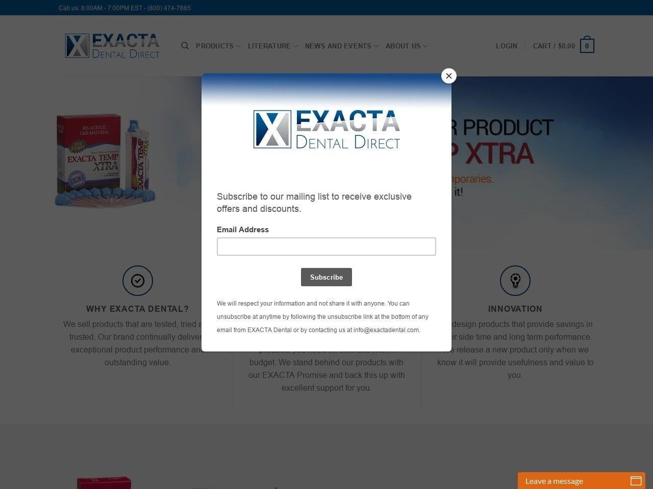 Exacta Dental Products screenshot