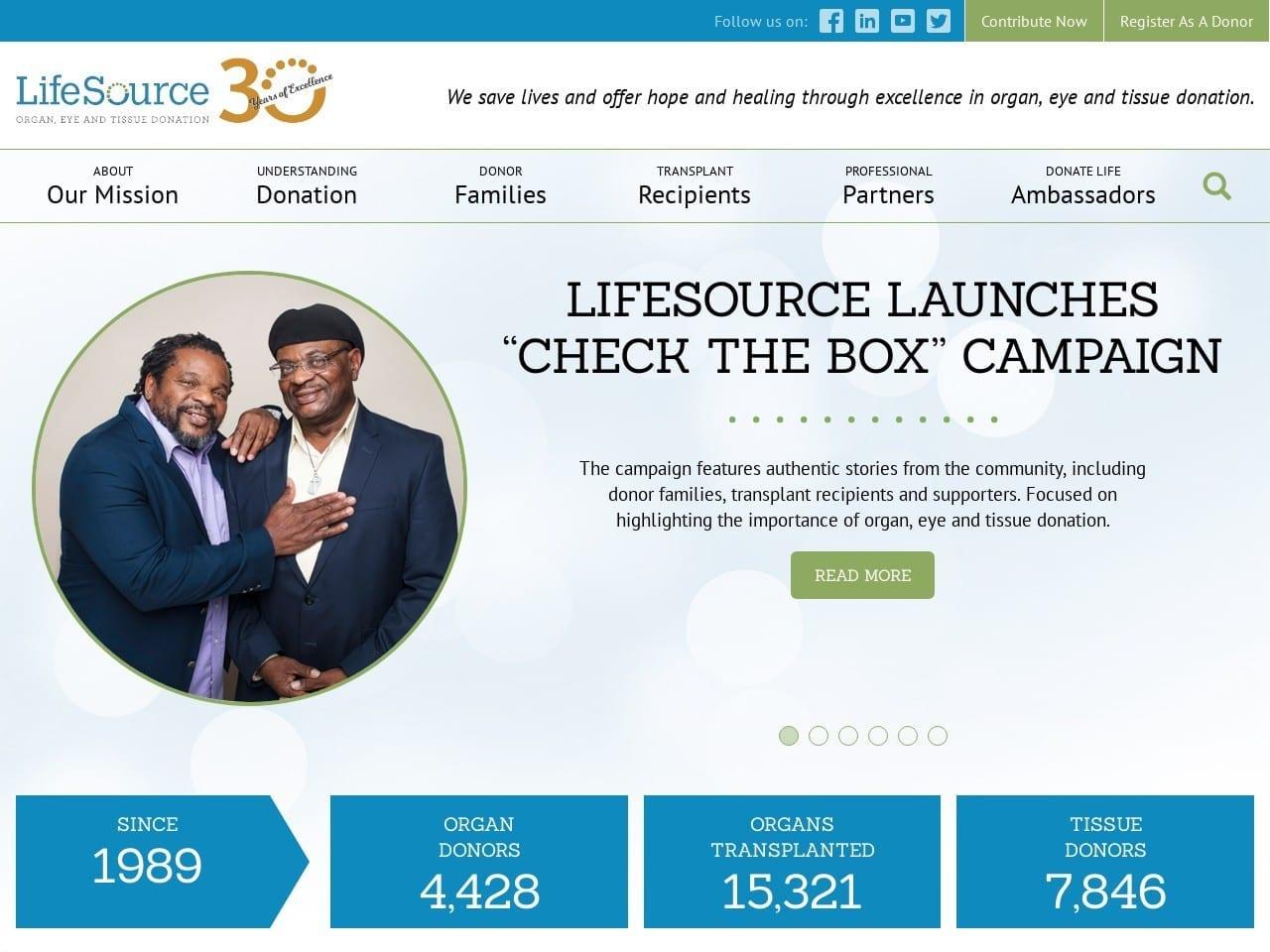 Lifesource Upper Midwest Organ Haley Dennis P DDS screenshot