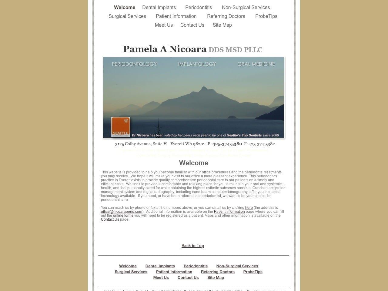 Pamela A Nicoara DDS MSD PLLC screenshot
