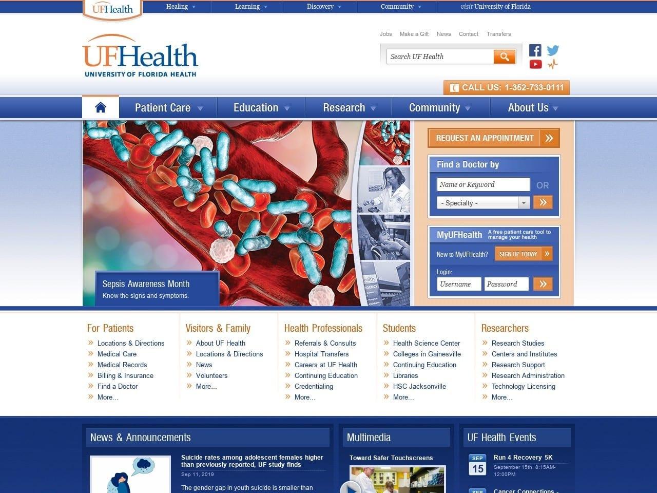 Shands At University of Florida Young Henry M DDS screenshot