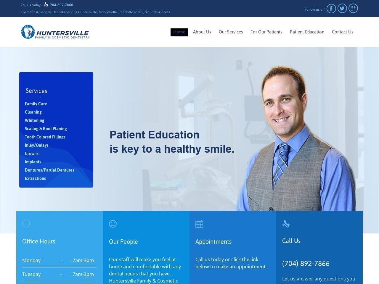 Huntersville Family & Cosmetic Dentistry screenshot