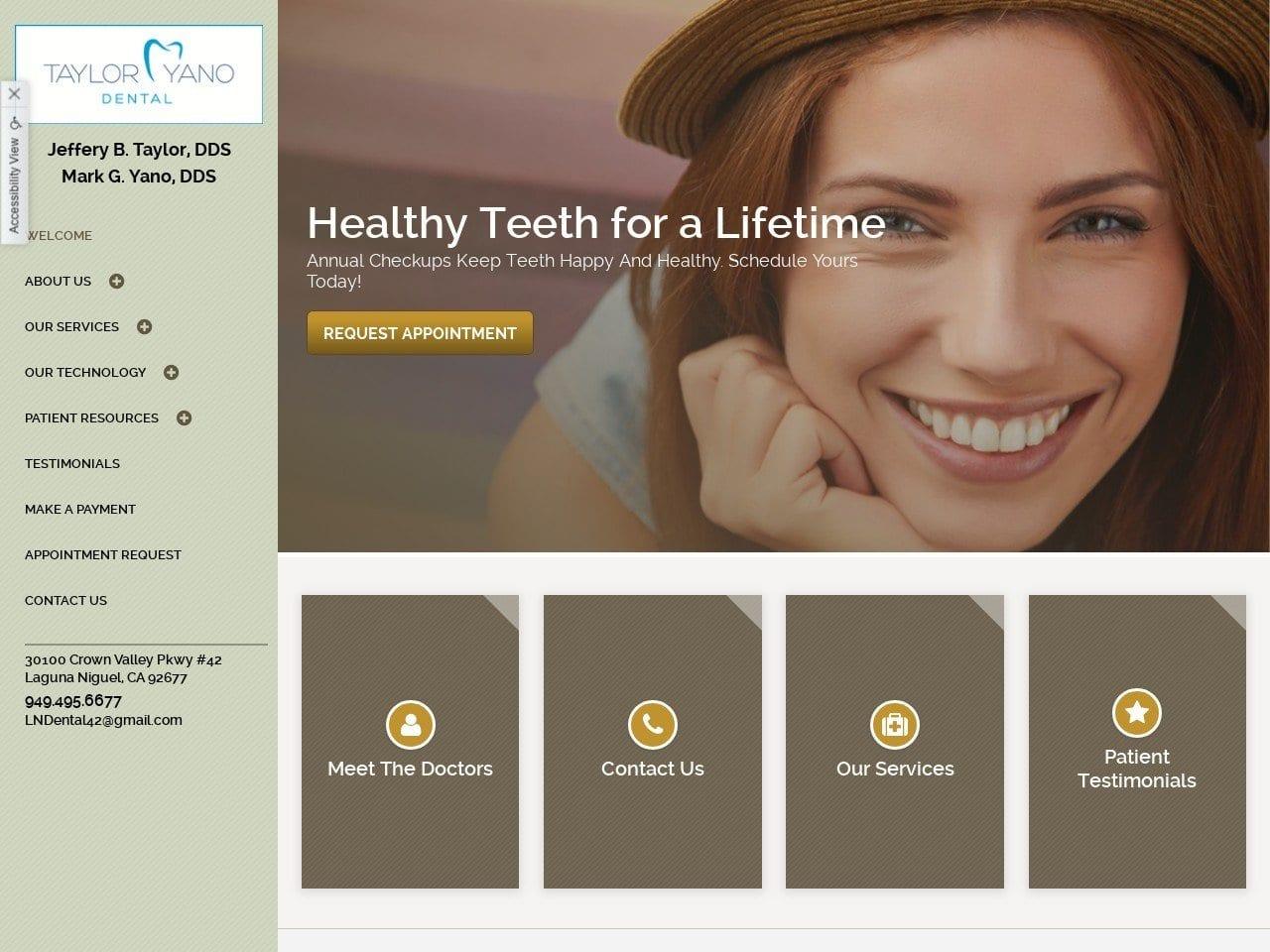Dr. Taylor & Yano DDS Inc. screenshot