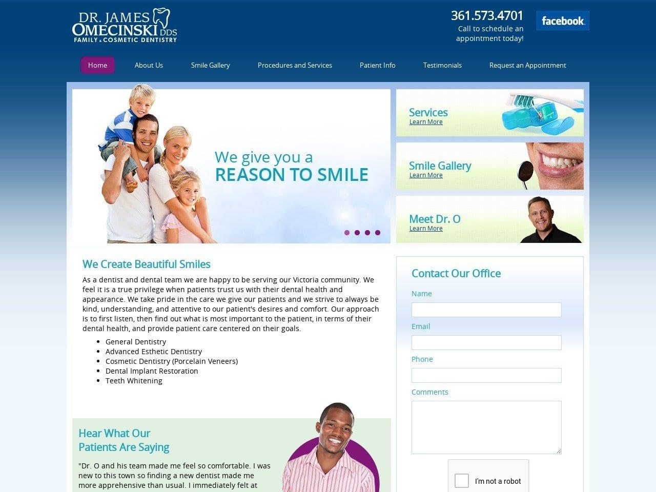 Dr. James B. Omecinski Cosmetic & Family Dentistry screenshot