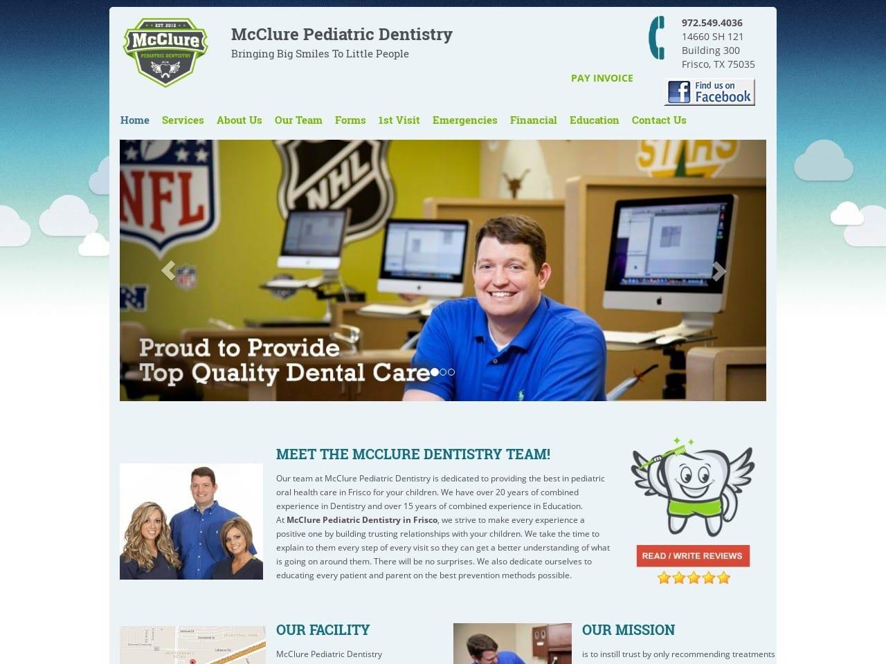McClure Pediatric Dentistry screenshot