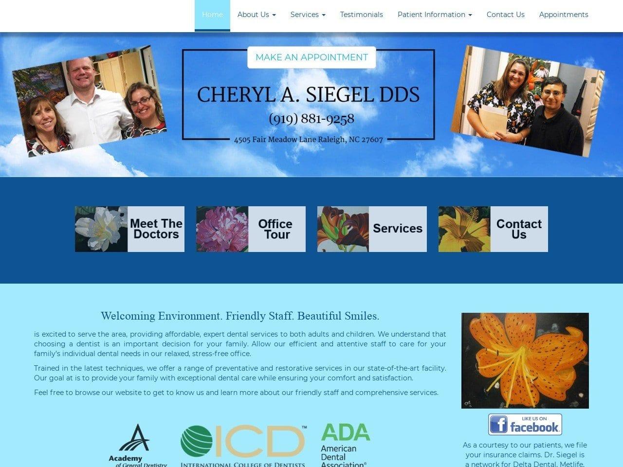 Cheryl A. Siegel DDS PA screenshot