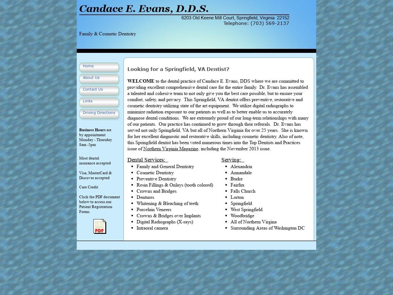 Evans Candace E DDS screenshot