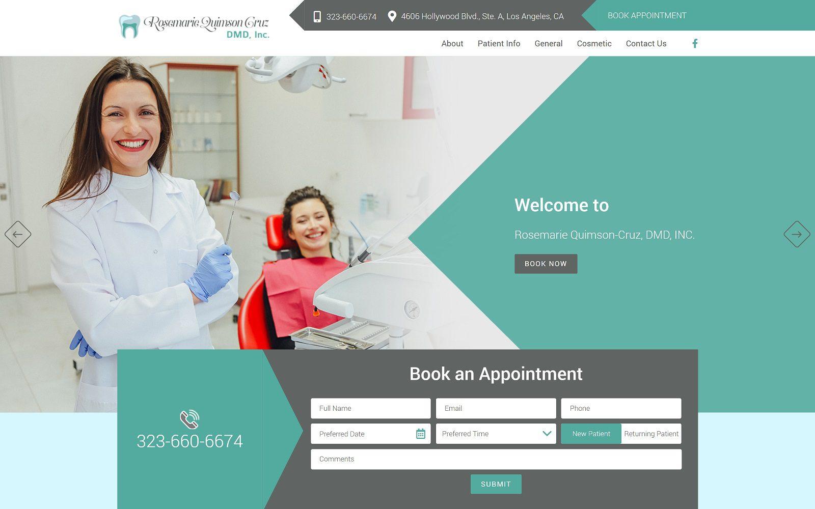 Rosemarie Quimson-Cruz, DMD, INC. - Los Angeles screenshot