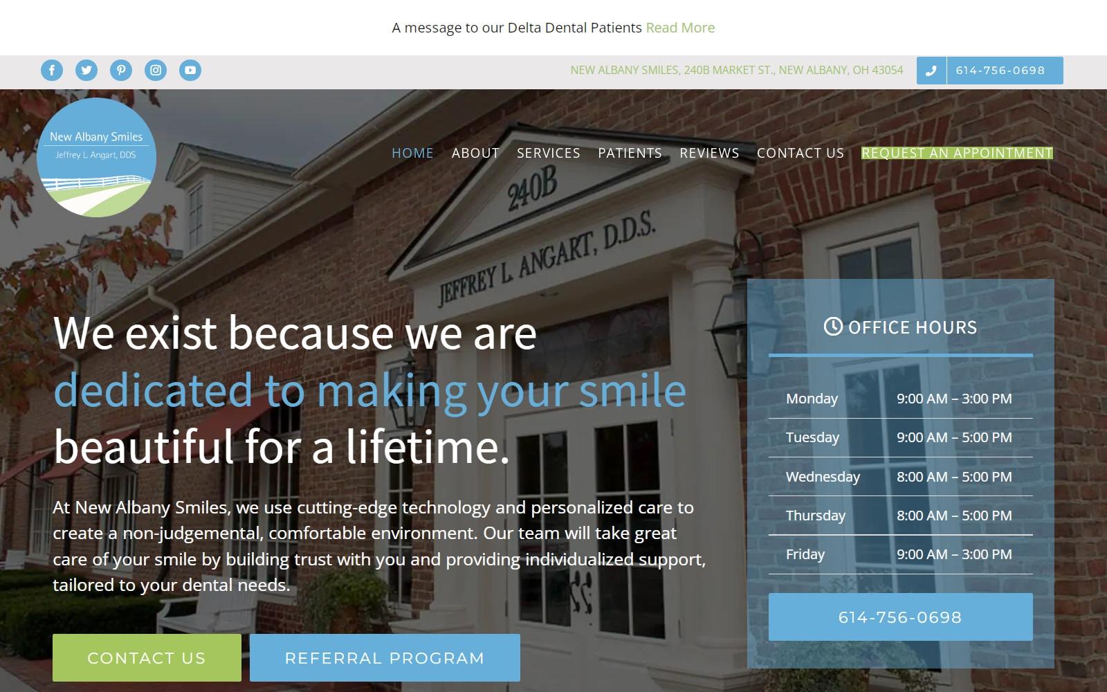 Jeffrey L. Angart Dds New Albany Center For Dental screenshot