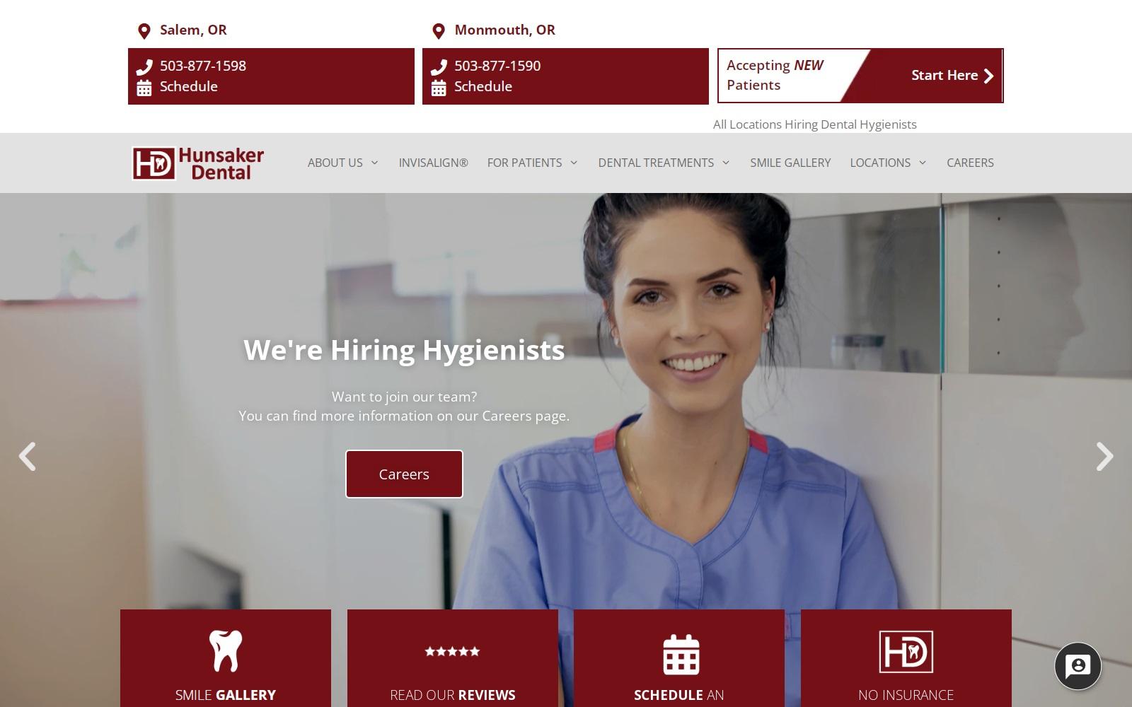 Hunsaker Dental screenshot