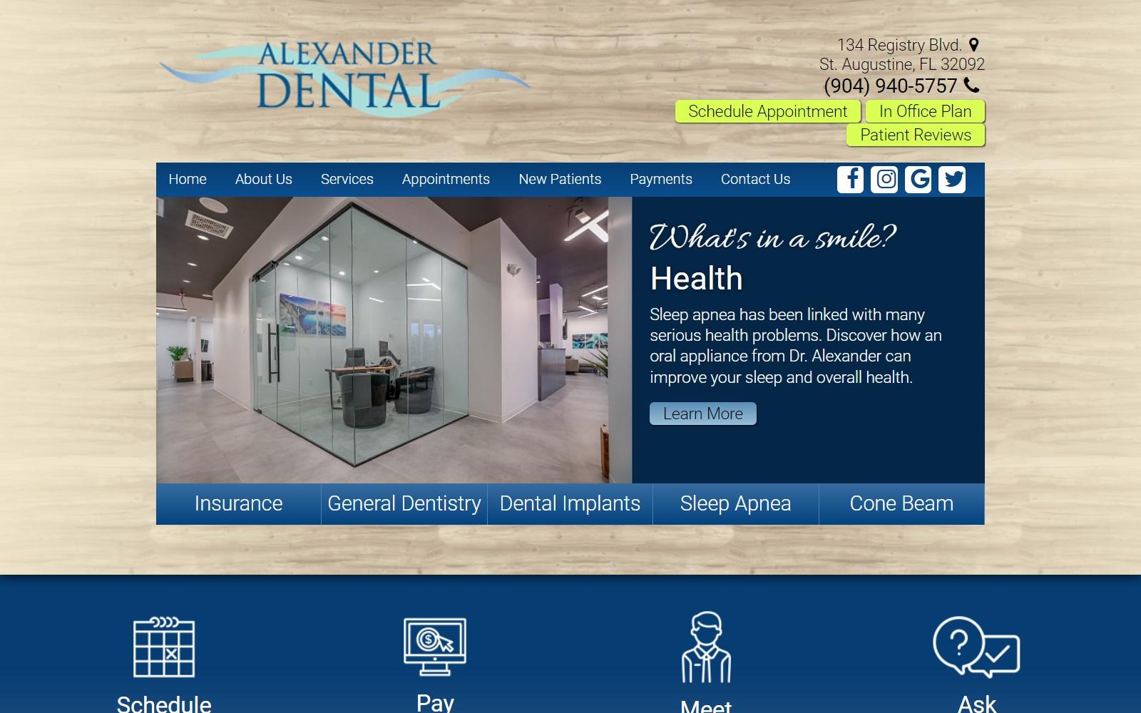 Alexander Dental screenshot