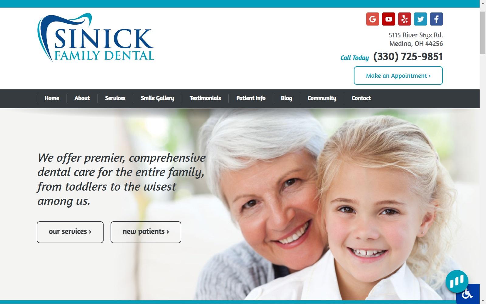 Sinick Family Dental screenshot