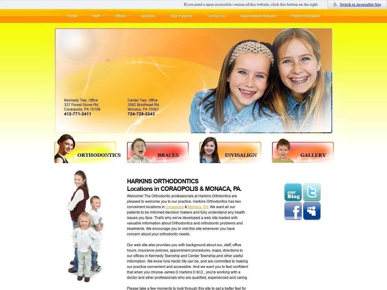 James D Harkins D.M.D. Othodontics screenshot