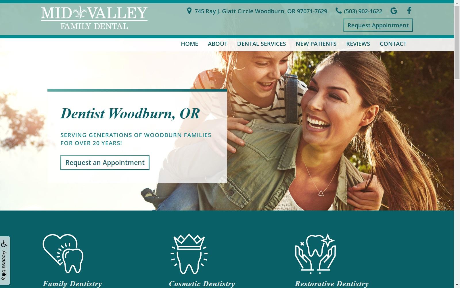 Mid Valley Family Dental Kendall F Horn DMD screenshot