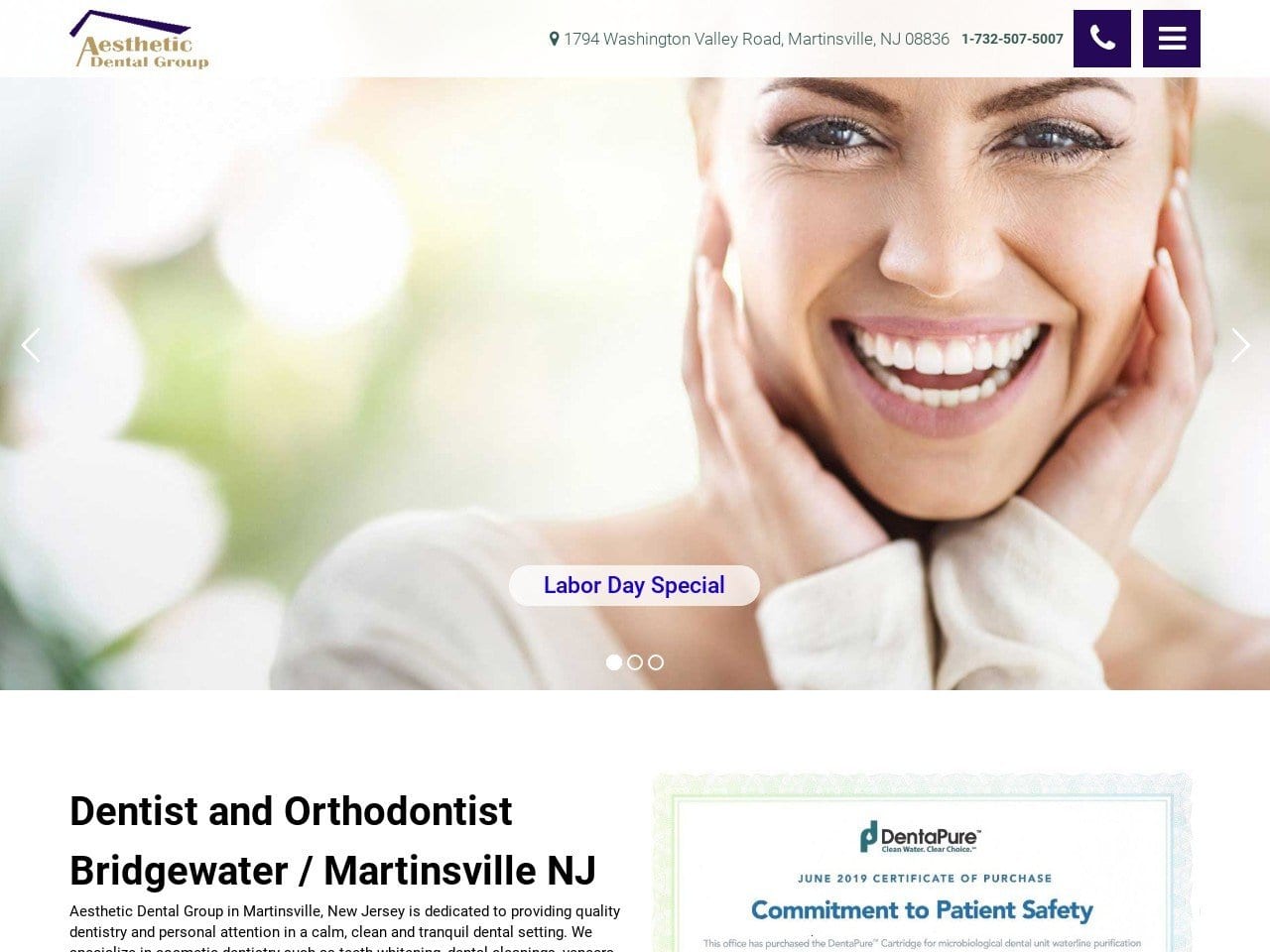 Aesthetic Dental Grp Website Screenshot from aestheticdentalgrp.com