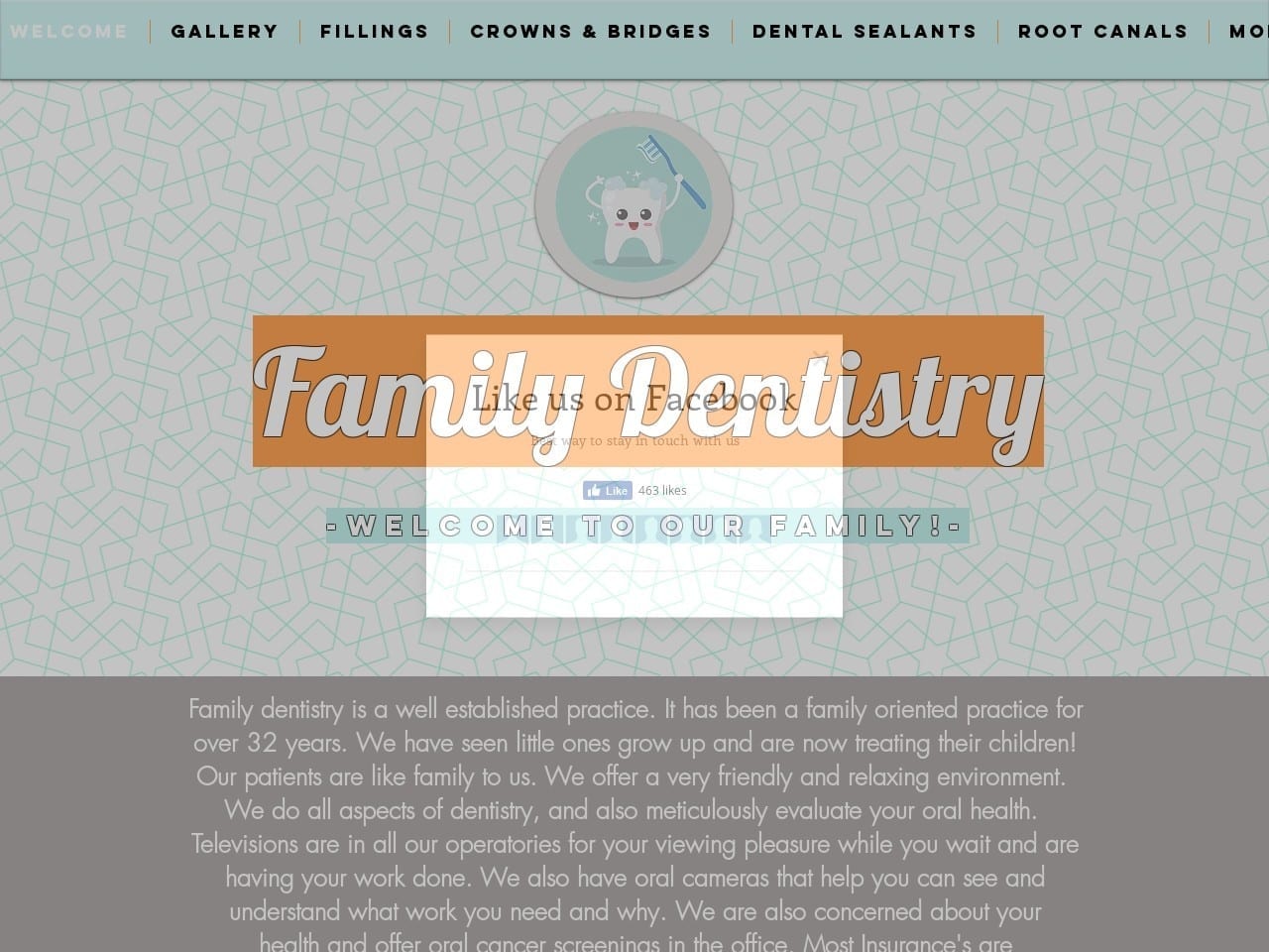 Family Dentist Website Screenshot from afamilydentalexperience.com