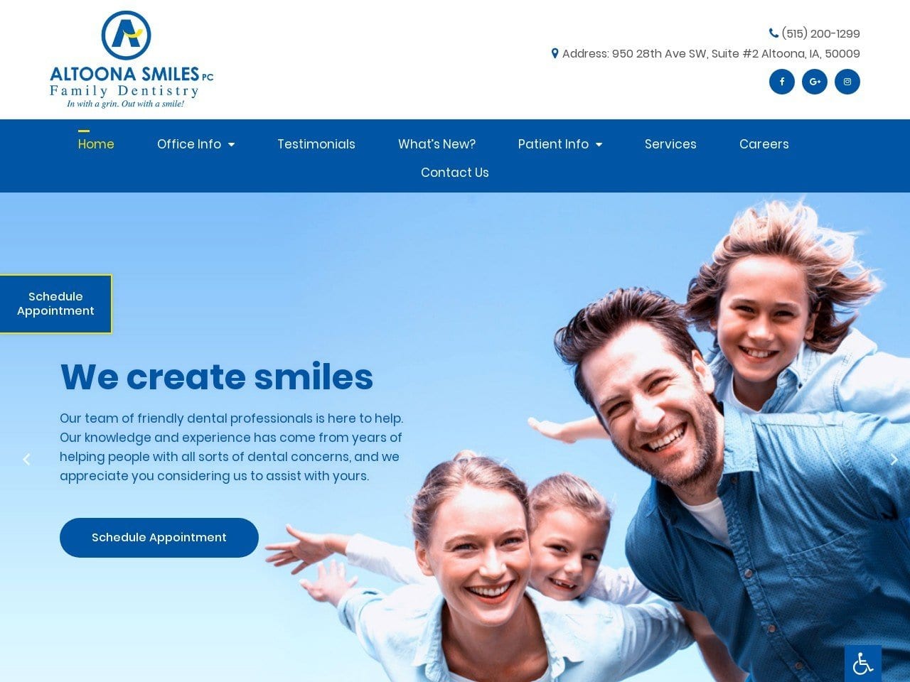 Altoona Smiles PC Website Screenshot from altoonasmiles.com