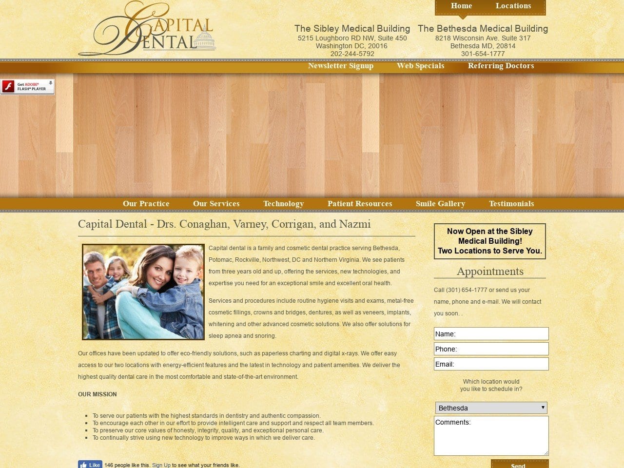 Capital Dental Stephen W. Varney DDS Website Screenshot from bethesdamddentist.com